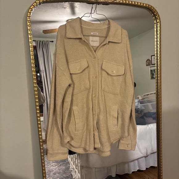 Thread & Supply Beige Ribbed Jacket - Picture 1 of 5